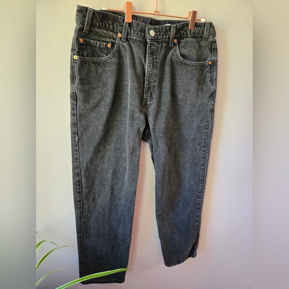Vintage 90s Levi’s 550 Relaxed Fit Black Wash Jeans - Made in USA/PR - 36x30